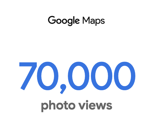 Google Map showing 70,000 Views